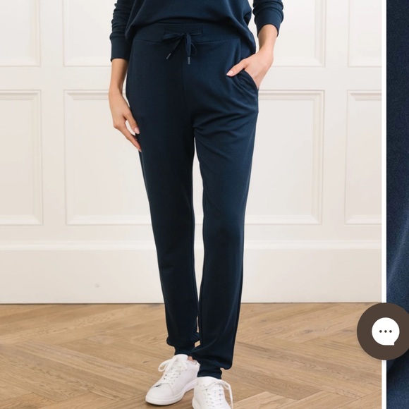 Cozy Earth Women's Brushed Bamboo Jogger Set, Navy, Small - Picture 2 of 15